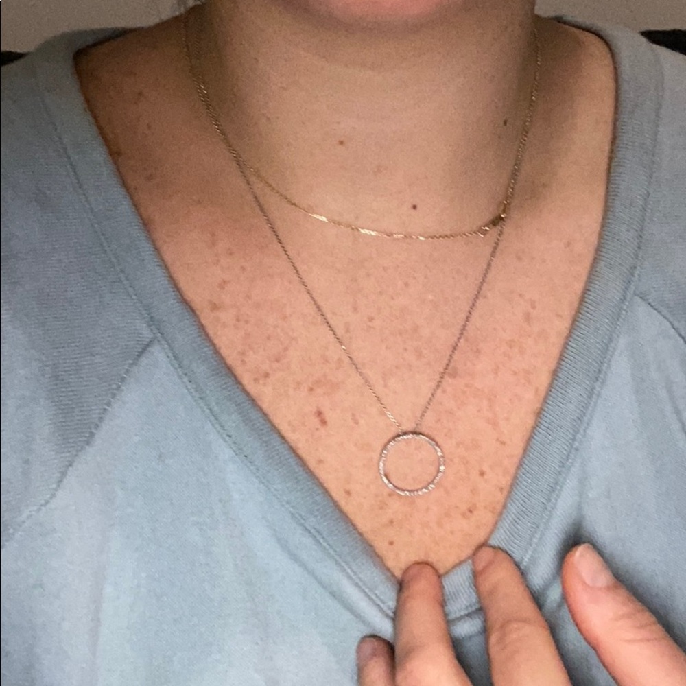 Delicate PAVE MAN MADE DIAMOND CIRCLE NECKLACE 💎